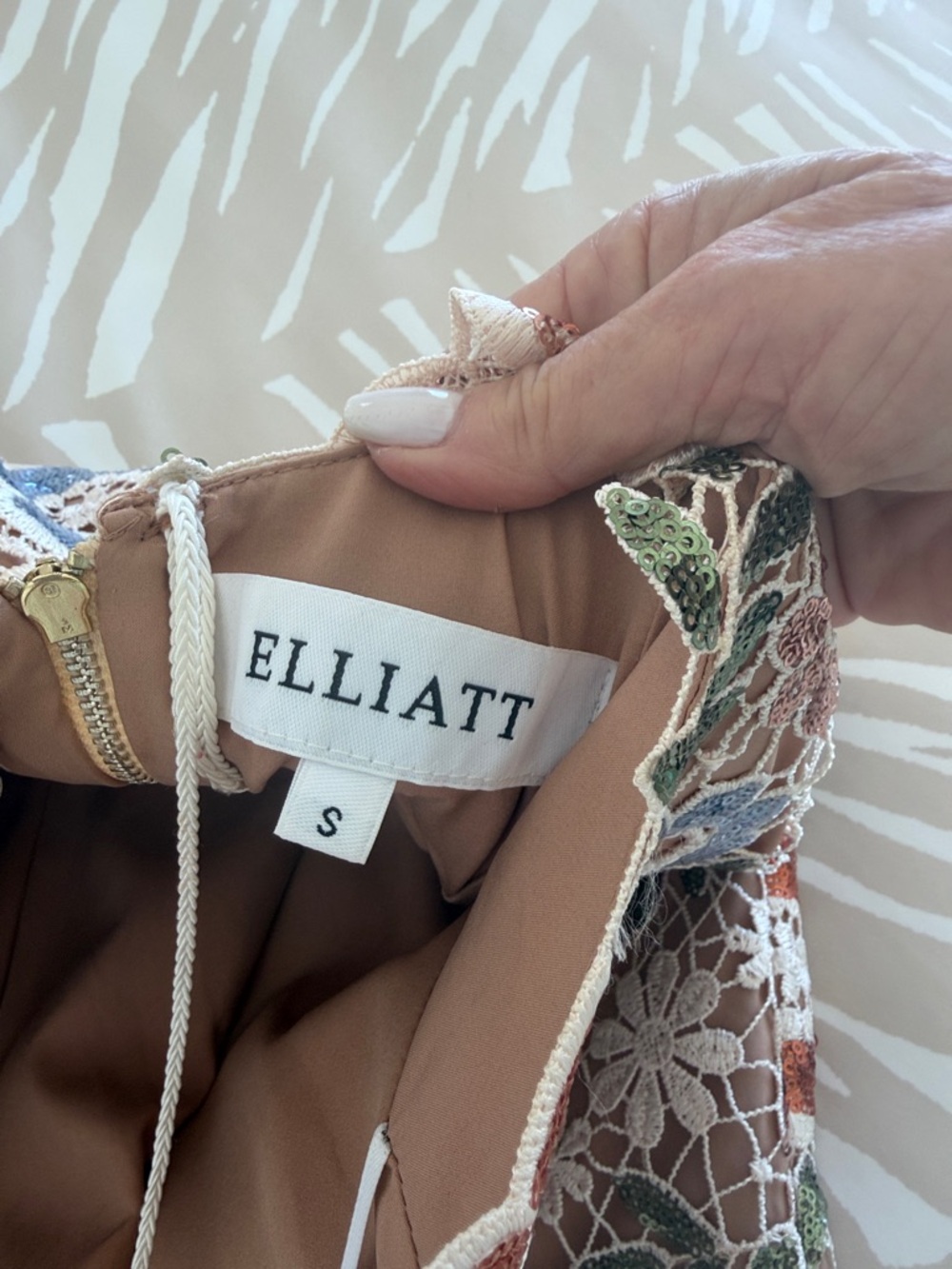 Elliatt Floral Lace Halter Covelline Dress - Picture 9 of 9